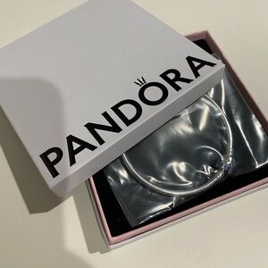 Pandora Sparking Blue Barrel Clasp Bangle